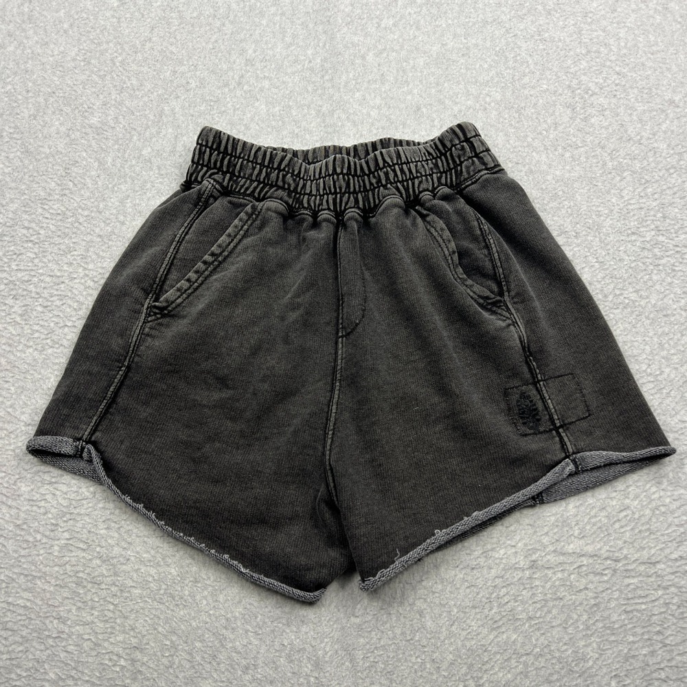 Free People Movement All Star Solid Shorts Women's XS Black Acid Wash High Rise